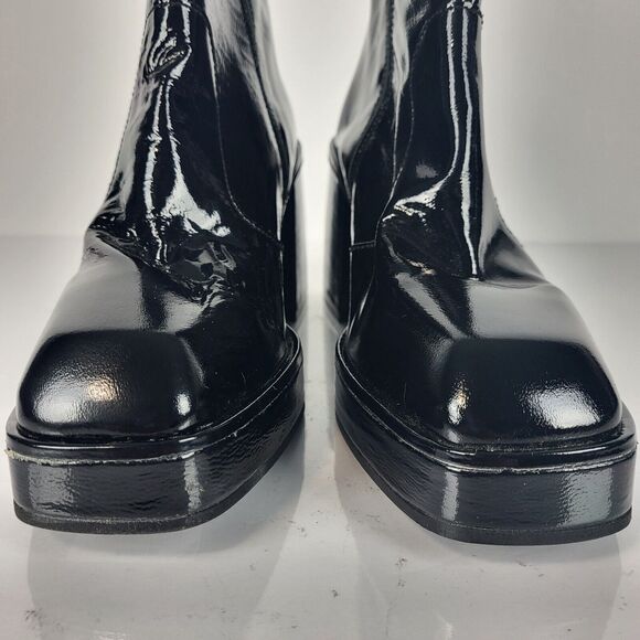 Free People Ruby Platform Boots Black Patent Leather wet look size 40 - Picture 9 of 14